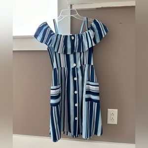 Stripped blue and white dress